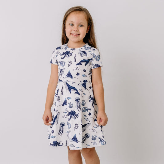 Underwater World Flared Dress