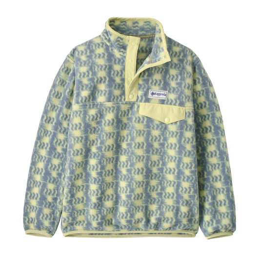 Kids' Lightweight Synchilla® Snap-T® Fleece Pullover Hut Tripper Label: Sun Quilt Blue Sage