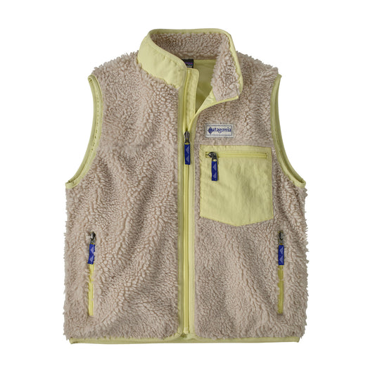 Kids' Retro-X® Fleece Vest Hut Tripper Label: Natural w/Vellum Green