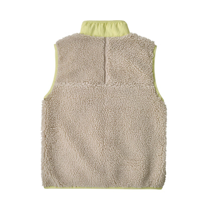 Kids' Retro-X® Fleece Vest Hut Tripper Label: Natural w/Vellum Green