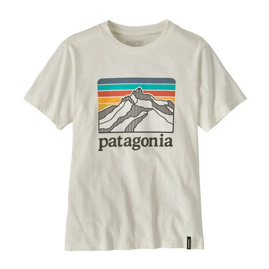 Kids' Graphic T-Shirt Line Logo Ridge: Birch White