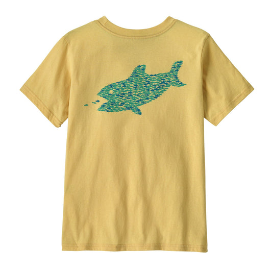 Kids' Graphic T-Shirt Eat the Bait: Limestone Yellow