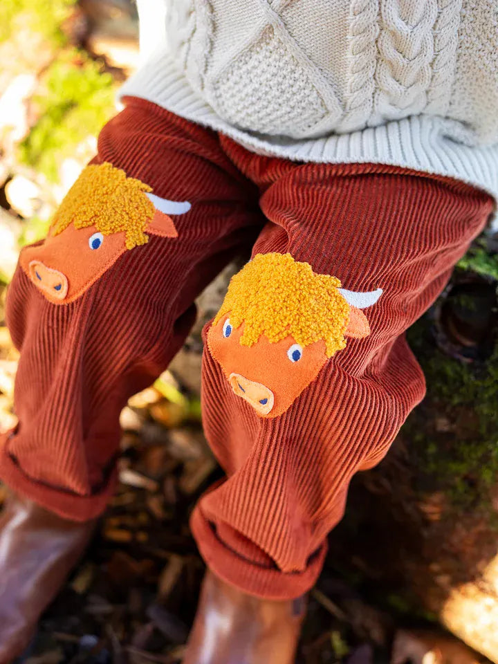 Arlo Cord Trousers Rust/Highland Cow