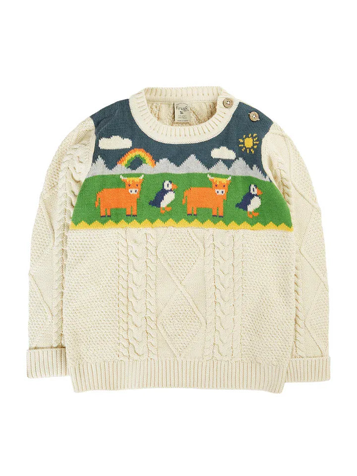 Clyde Cable Knit Jumper Natural/ Highlands