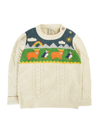 Clyde Cable Knit Jumper Natural/ Highlands