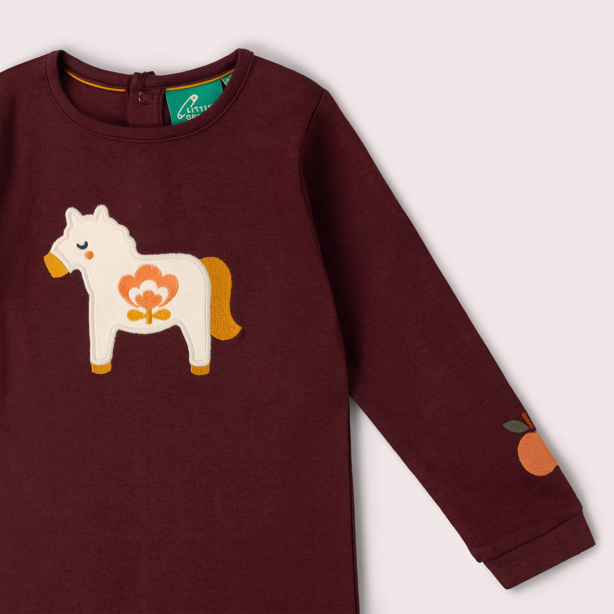 Folk Horse Applique Long Sleeve T-Shirt