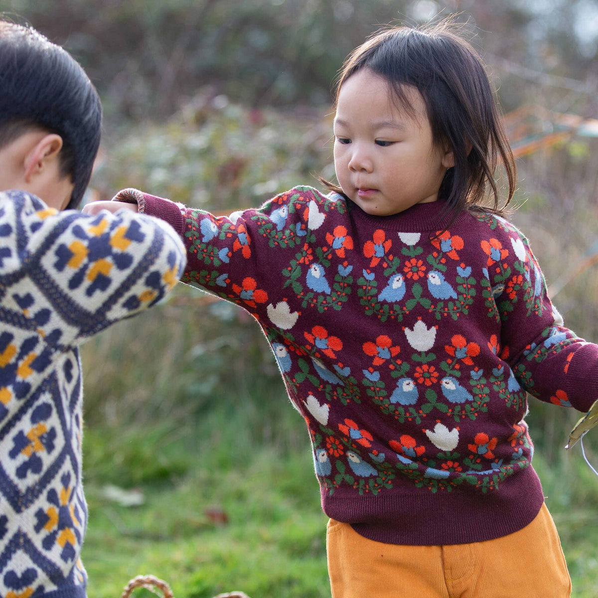 Folk Birds Organic Knitted Jumper