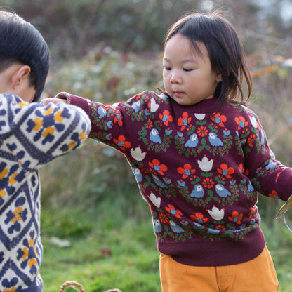 Folk Birds Organic Knitted Jumper