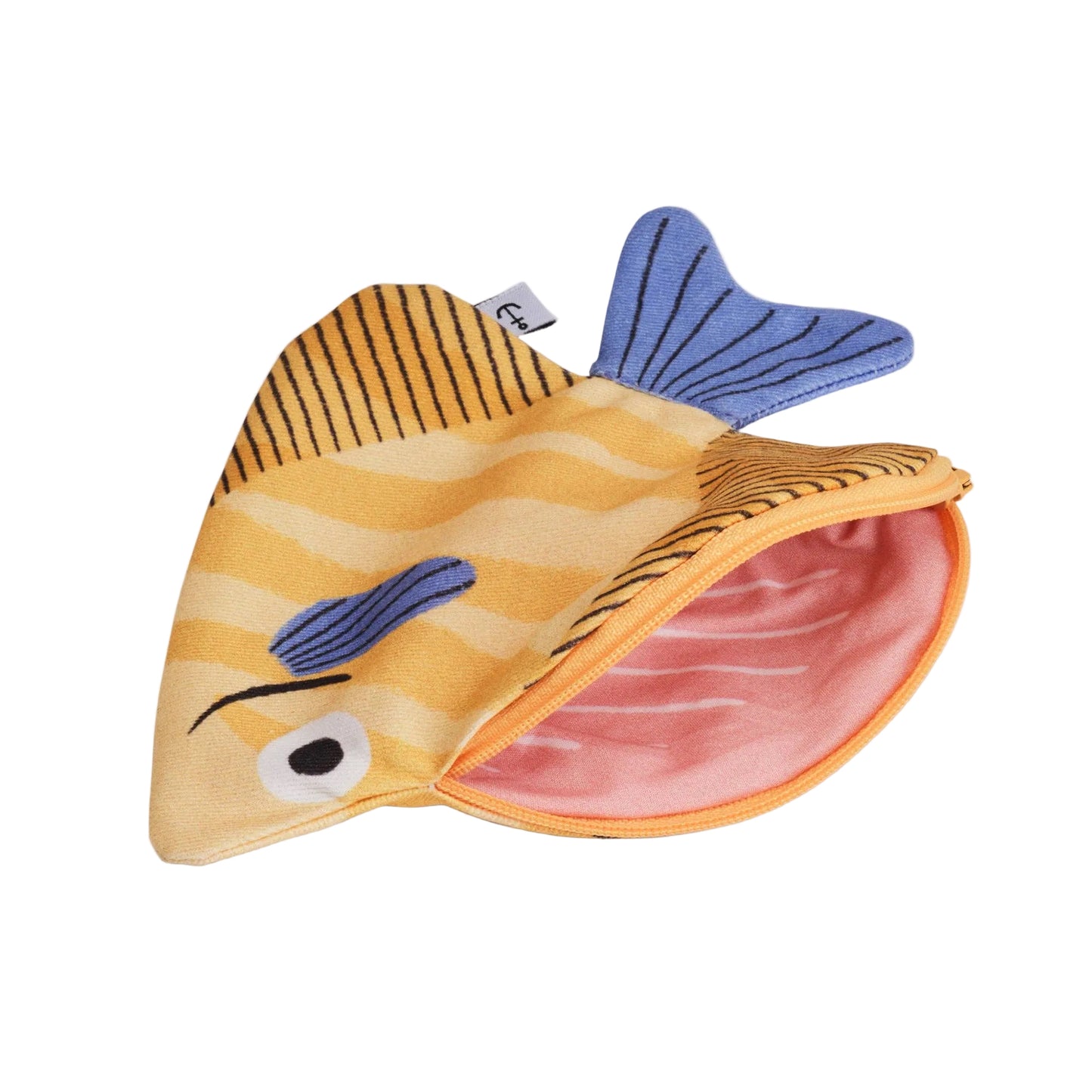 Toy fish with a pink interior on a white background