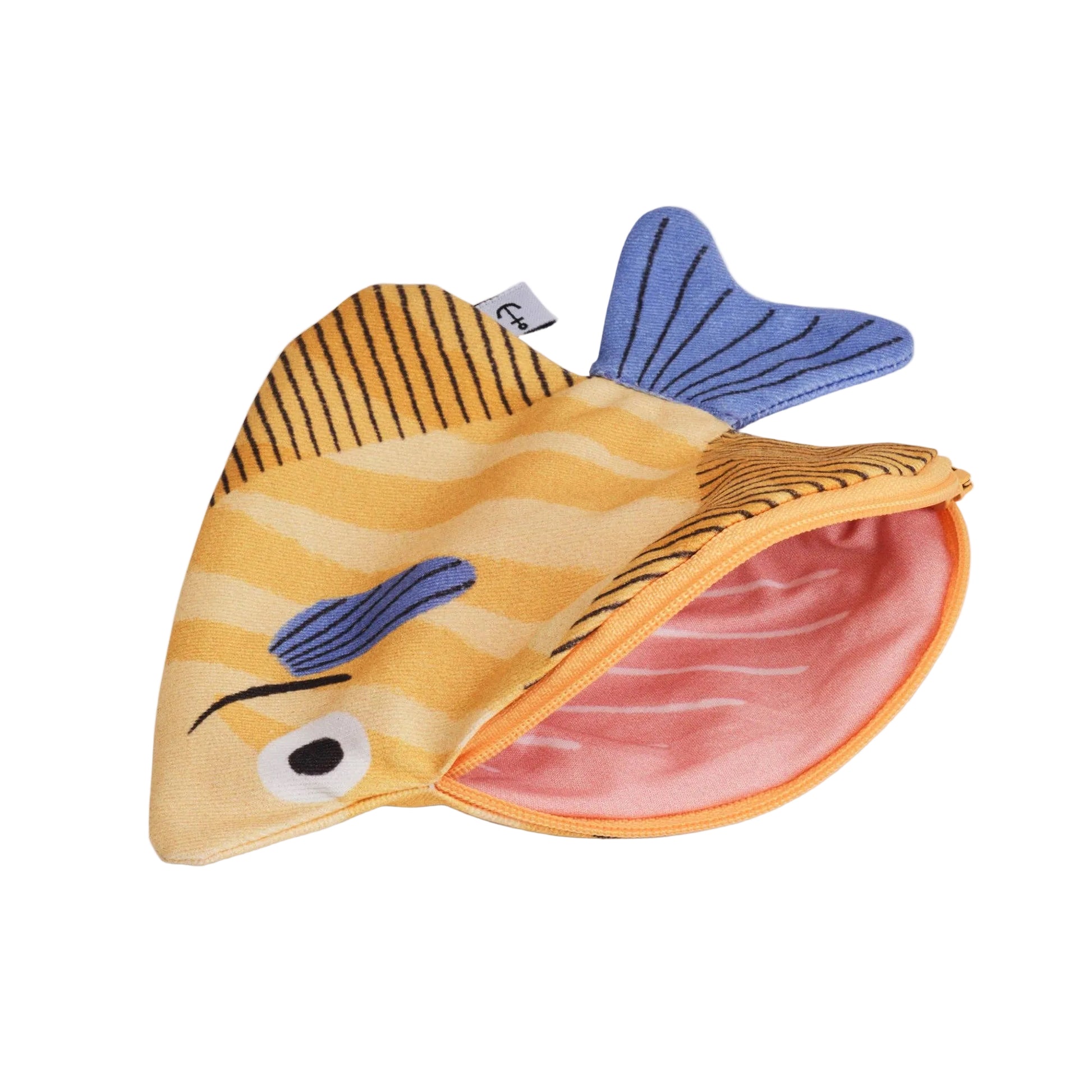 Toy fish with a pink interior on a white background