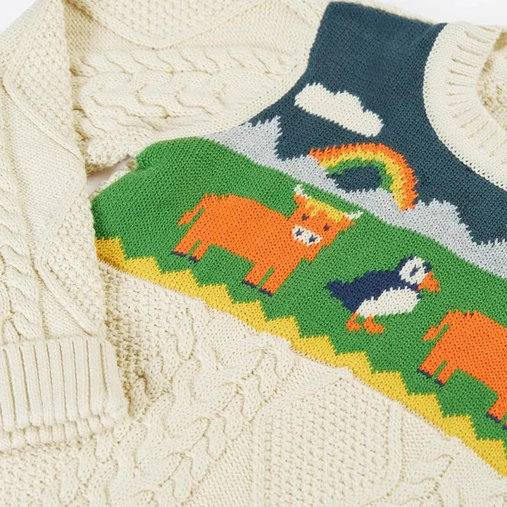 Clyde Cable Knit Jumper Natural/ Highlands