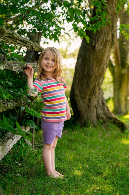 Frugi Rhian Rib T-Shirt Multi Stripe