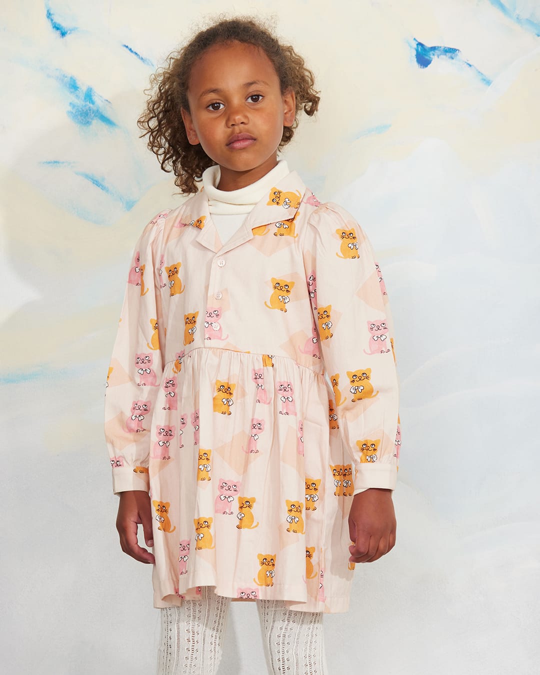 Kittens Woven Long Sleeve Dress