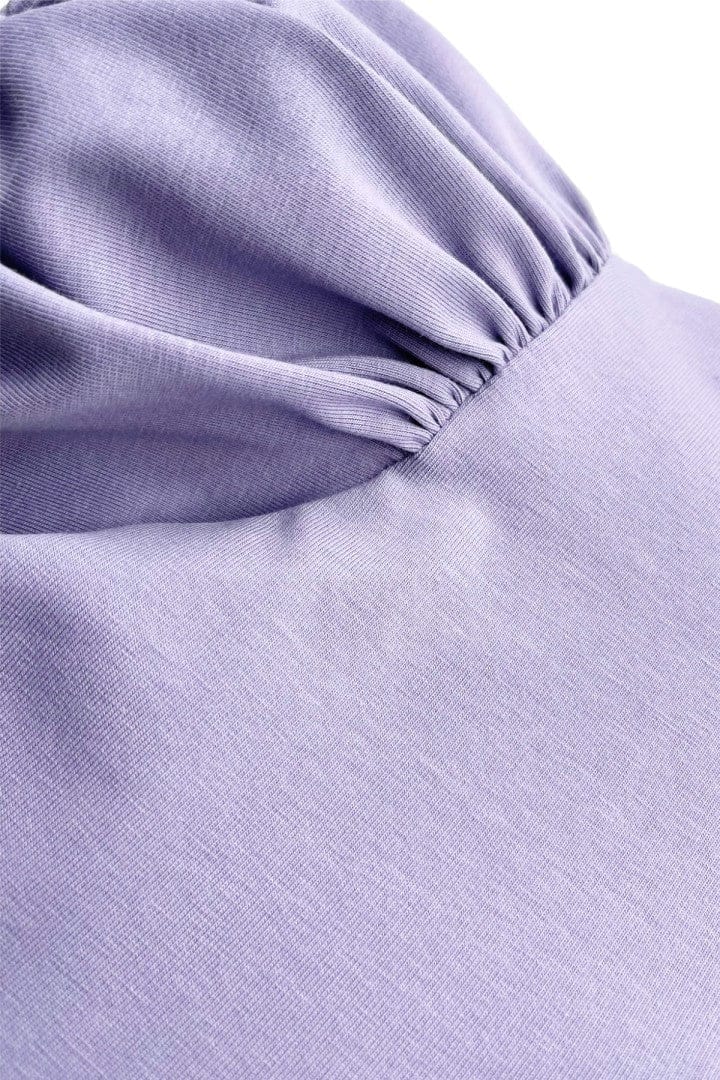 Dear Sophie Shell Puff Short Sleeve Top Violet