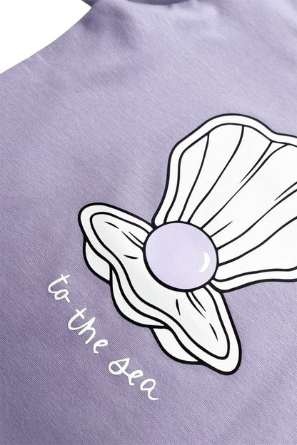 Dear Sophie Shell Puff Short Sleeve Top Violet