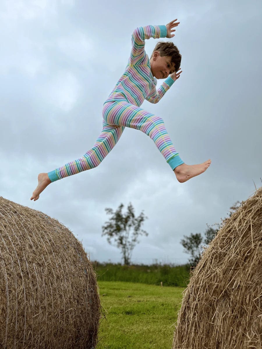 Pastel Stripe Candy Stripe Waffle Cotton Set