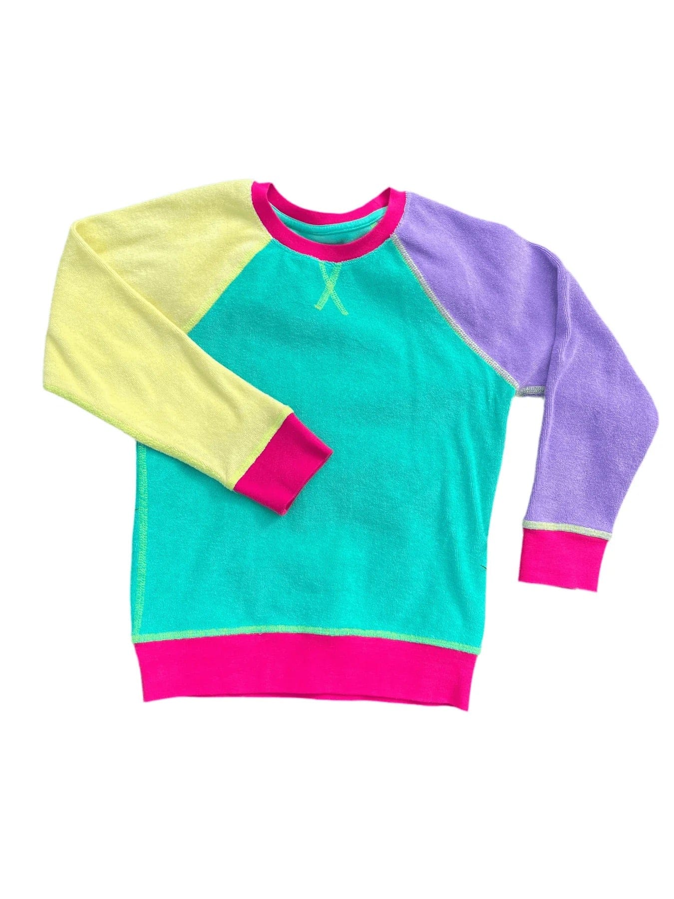 90's Neon Raglan Sleeve Terry Sweater