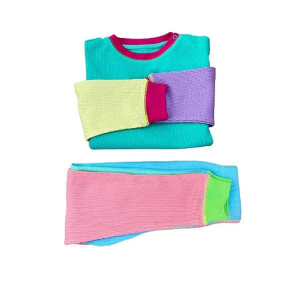 90's Neon Waffle Cotton Set