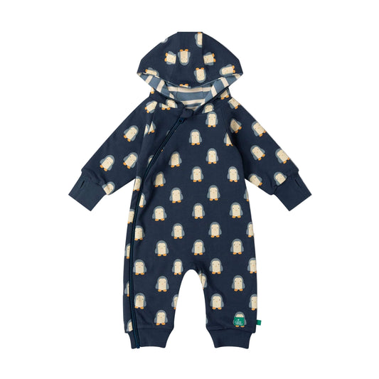 Blue Penguins Reversible Organic Hooded Snug Suit