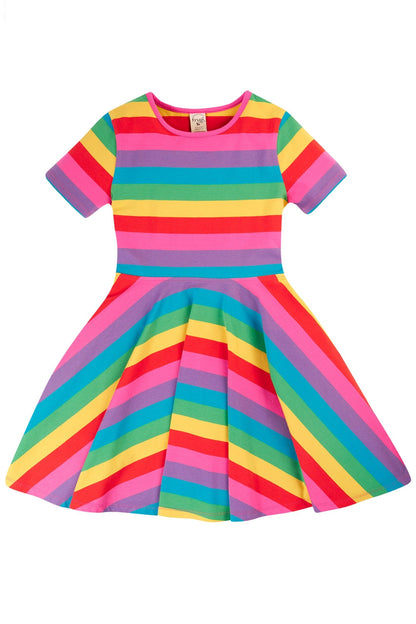 Sunshine Skater Dress Foxglove Rainbow Stripe