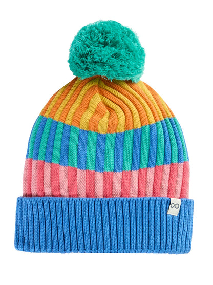 Rainbow Rib Bobble Hat