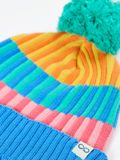 Rainbow Rib Bobble Hat