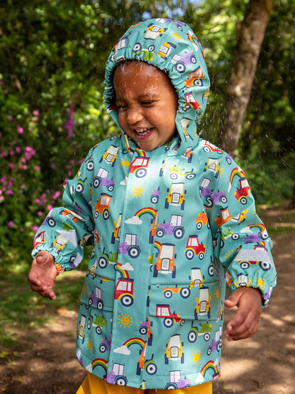 Frugi Terrific Tractors Puddle Buster Coat