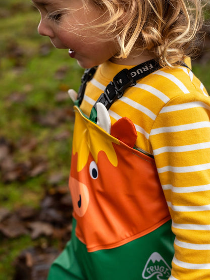 Frugi Character Puddle Buster Trousers Holly Green/Cow
