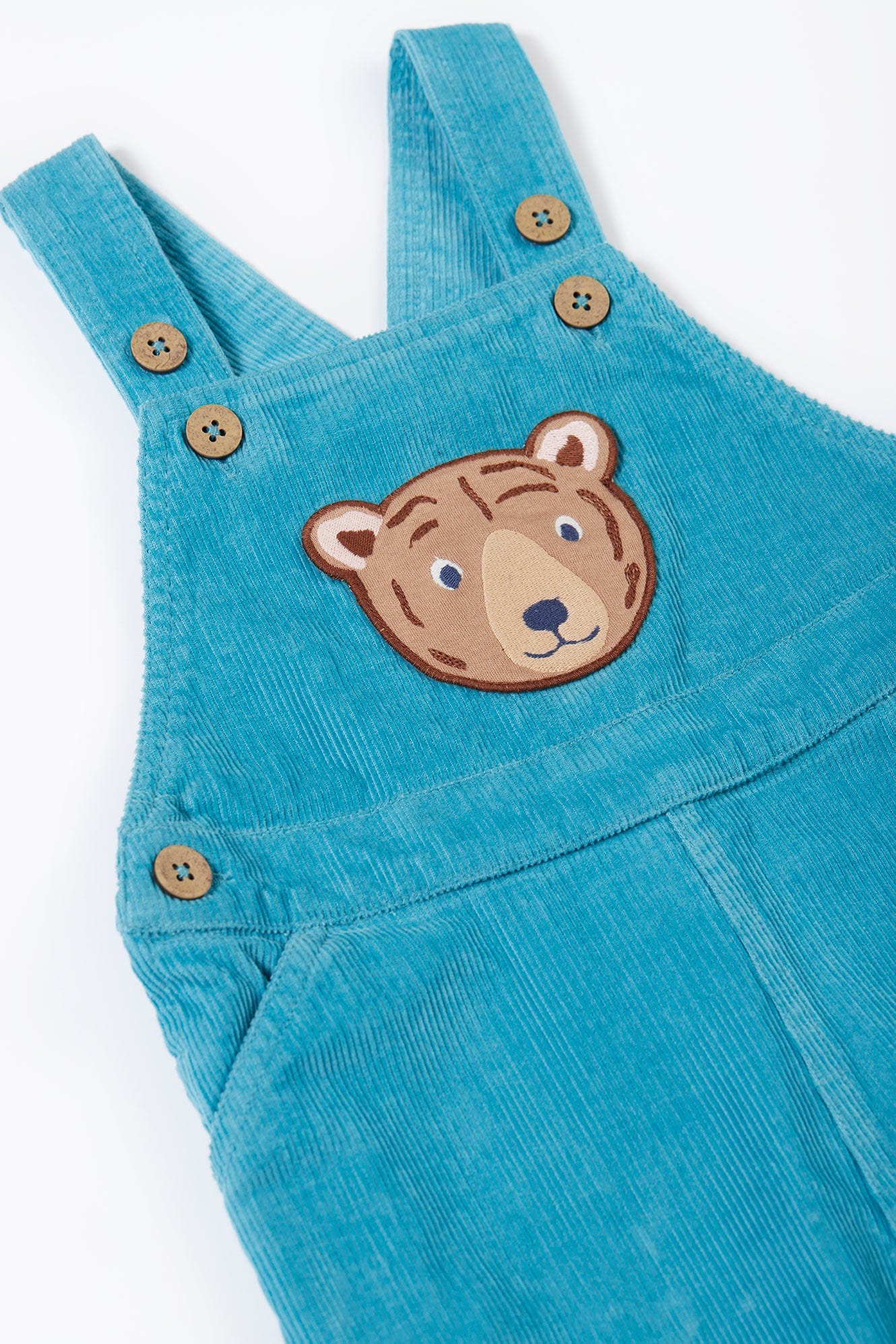 Durgan Bear Cord Dungaree Boat Blue