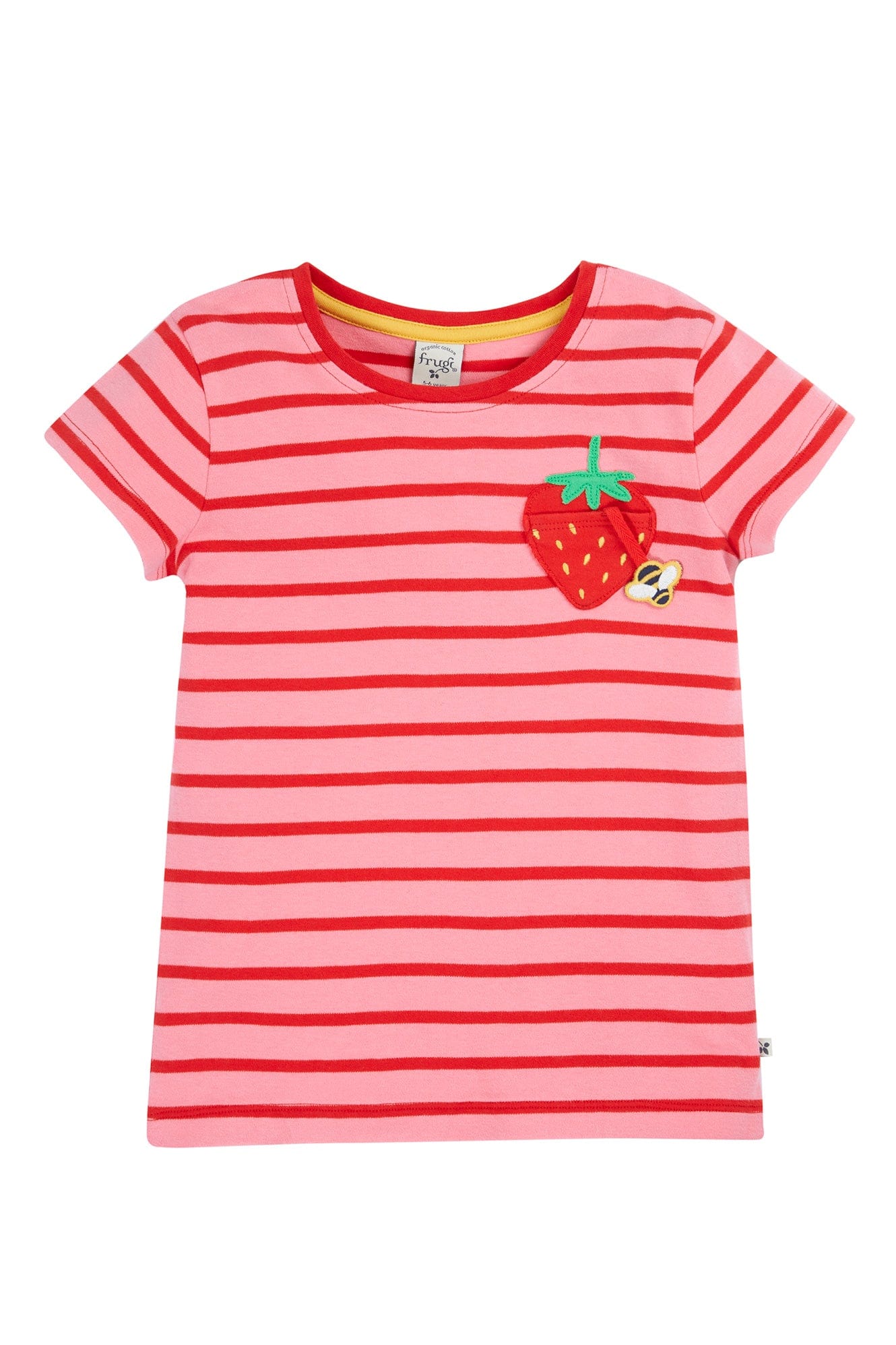 Camille Applique T-Shirt Stripe/Strawberry