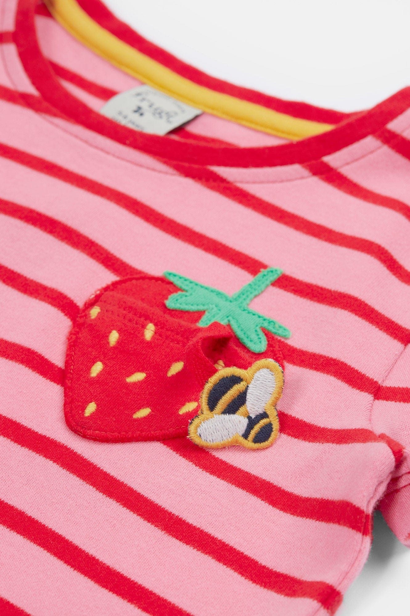 Camille Applique T-Shirt Stripe/Strawberry