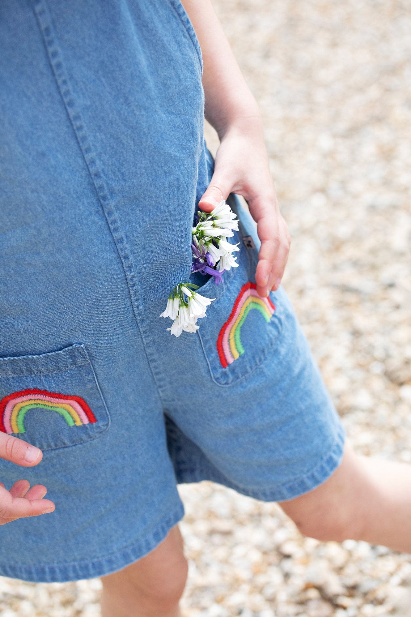 Hazel Denim Dungaree Rainbow