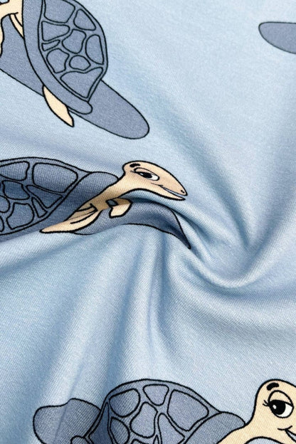 Dear Sophie Turtle Short Sleeve Shirt Light Blue